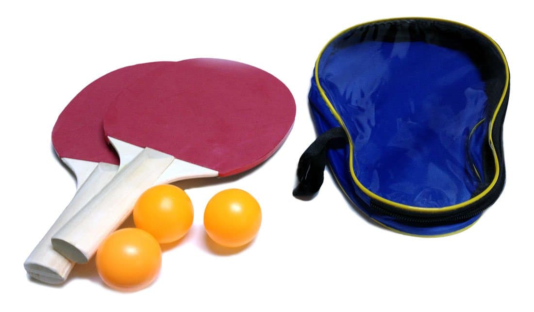 Table Tennis Set in Zippered Case and 3 Balls (Ping Pong Set)