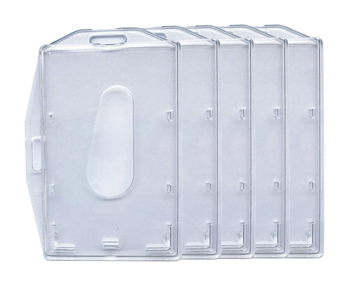 Clear Enclosed ID Card Holder Two Way ID Badge Holder Pack of 5