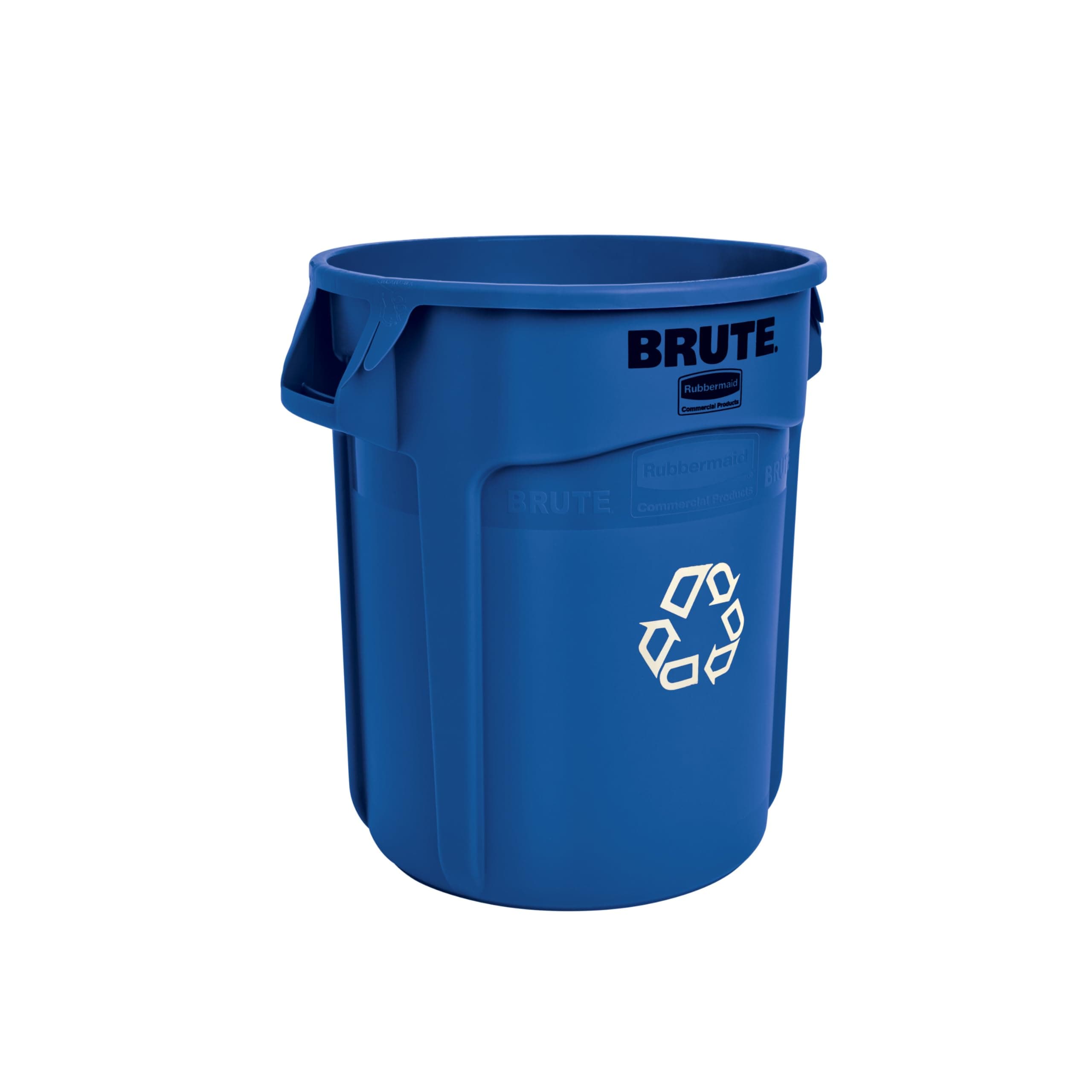 Rubbermaid Commercial Products BRUTE Heavy-Duty Round Trash/Garbage Can, 20-Gallon, Blue, Outdoor Waste Container for Landscapers/Construction/Restaurants/Back of House/Offices/Warehouses