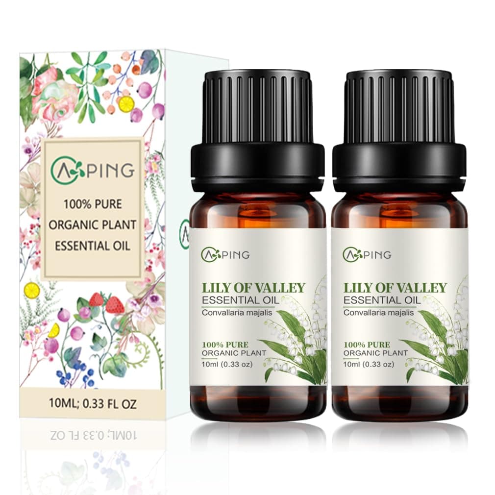 2-Pack Lily of Valley Essential Oil - 100% Pure Organic Natural Plant (Convallaria majalis) Lily of Valley Oil for Diffuser, Aroma, Spa, Massage, Yoga, Perfume, Body - 2x10ML