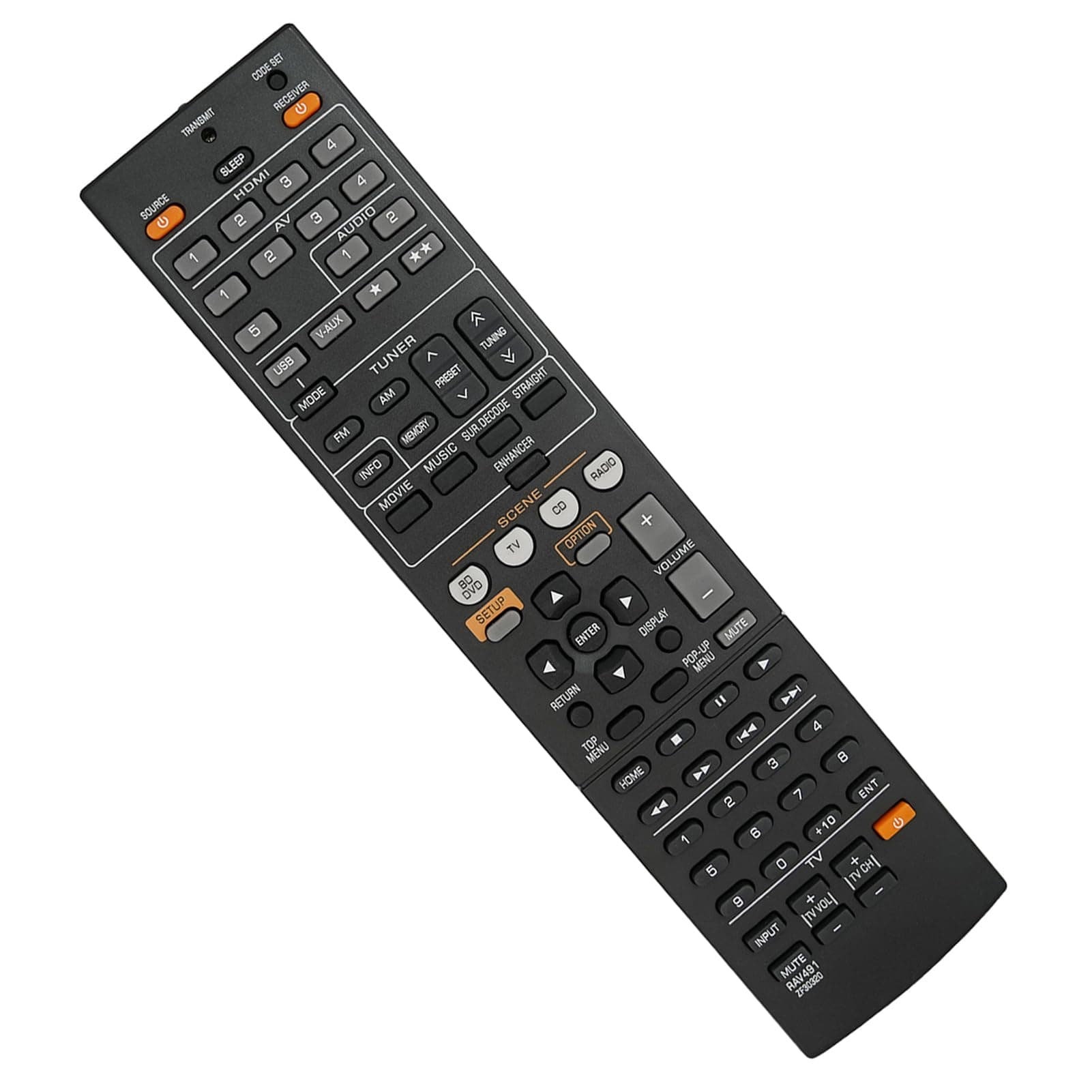 Replacement Remote Control Compatible for Yamaha RX-V367 RX-V371 RX-A720 RX-V673 RX-A820 HTR-9063 AV A/V Receiver