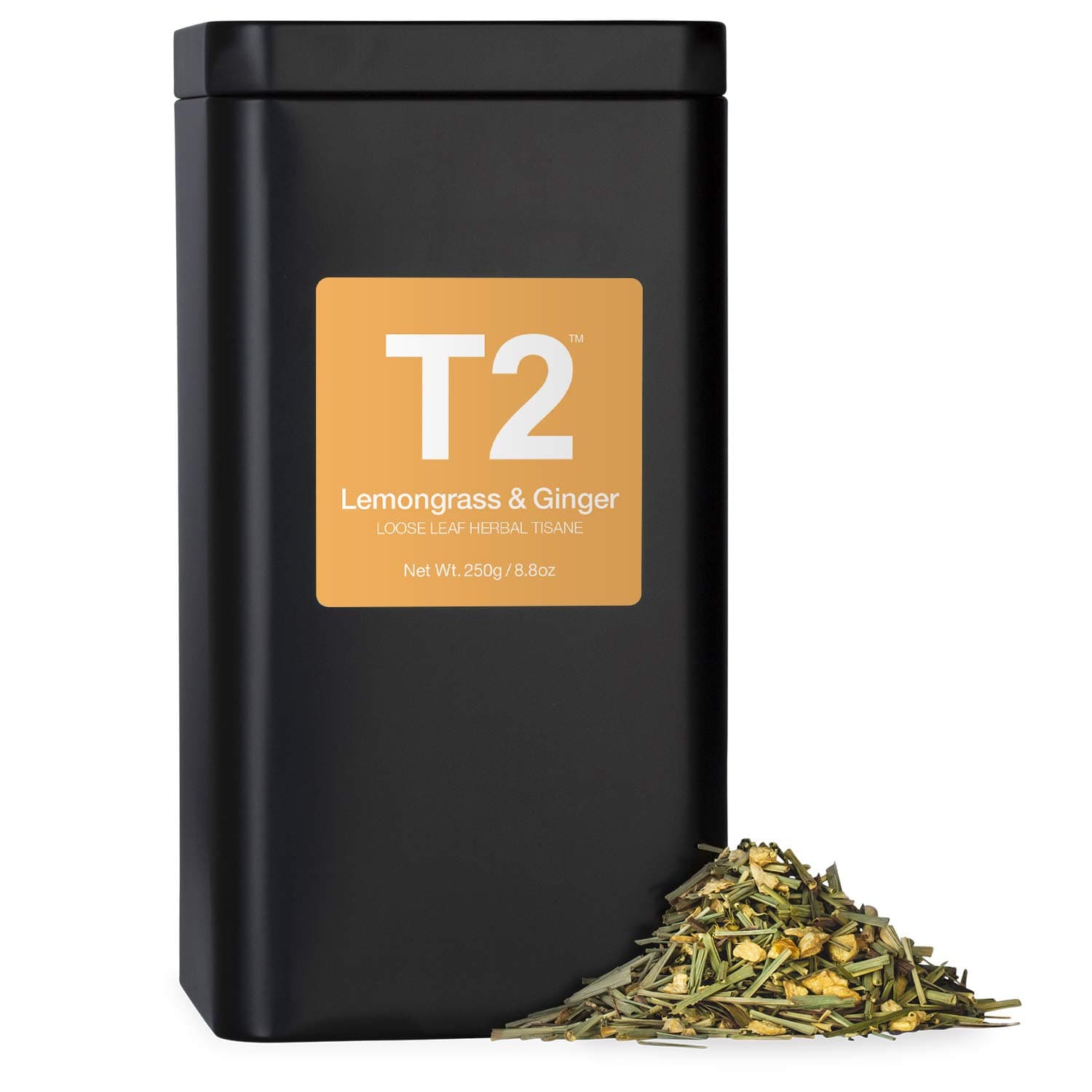 T2 Tea Lemongrass & Ginger Tea, Loose Leaf Herbal Tea in Tea Caddy, 250 g