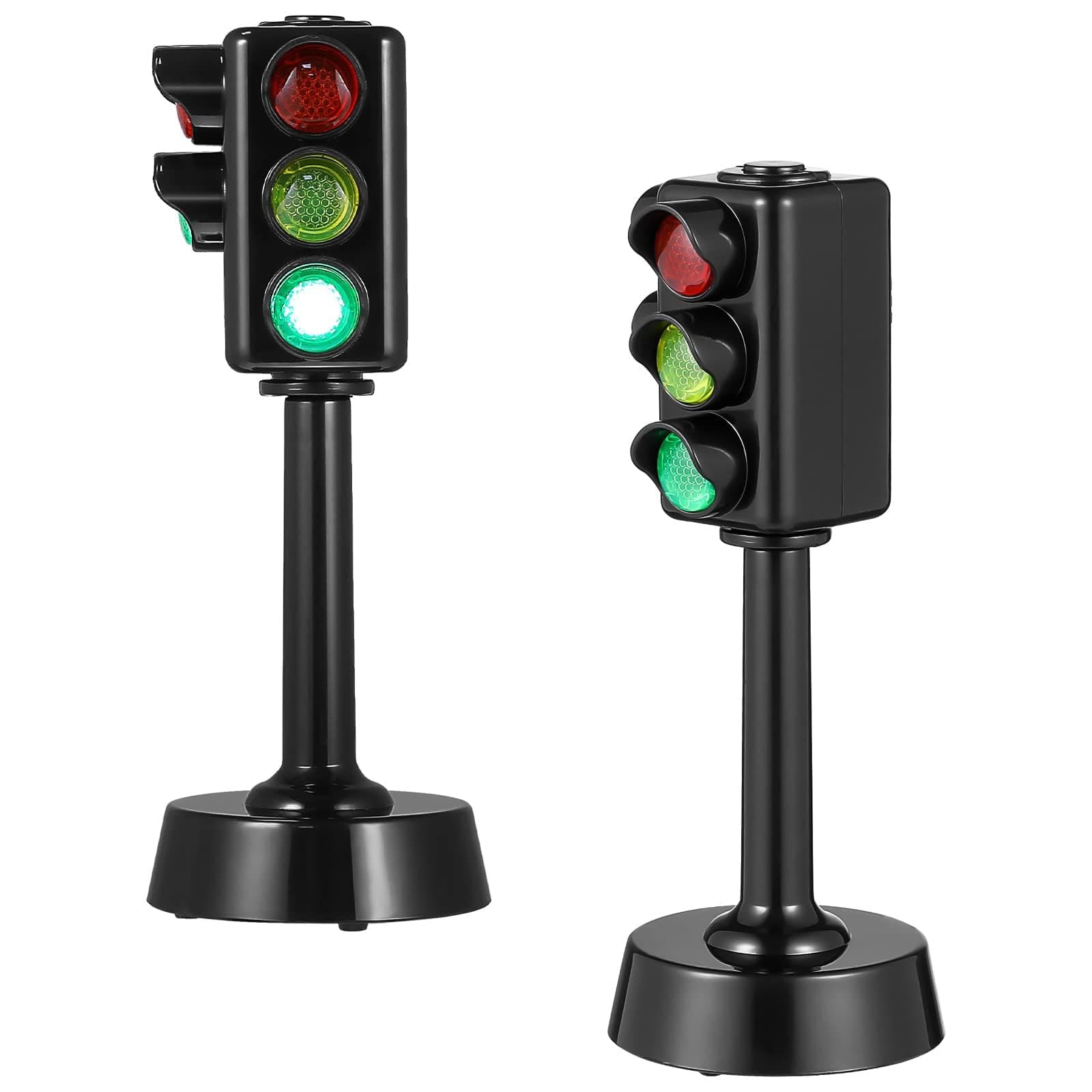 jarbins Traffic Light Toy for Kids, 2Pcs Mini Traffic Light Traffic Signal Light Lamp Stop Light Model Red Light Green Light Game Early Education Playset Toddler Party Favor, Small