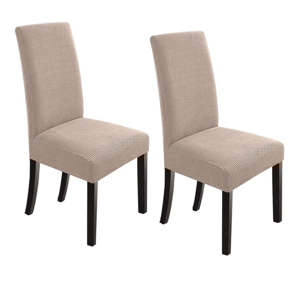 NORTHERN BROTHERS Dining Chair Covers Stretch Chair Covers Parsons Chair Slipcover Chair Covers for Dining Room Set of 2,Khaki