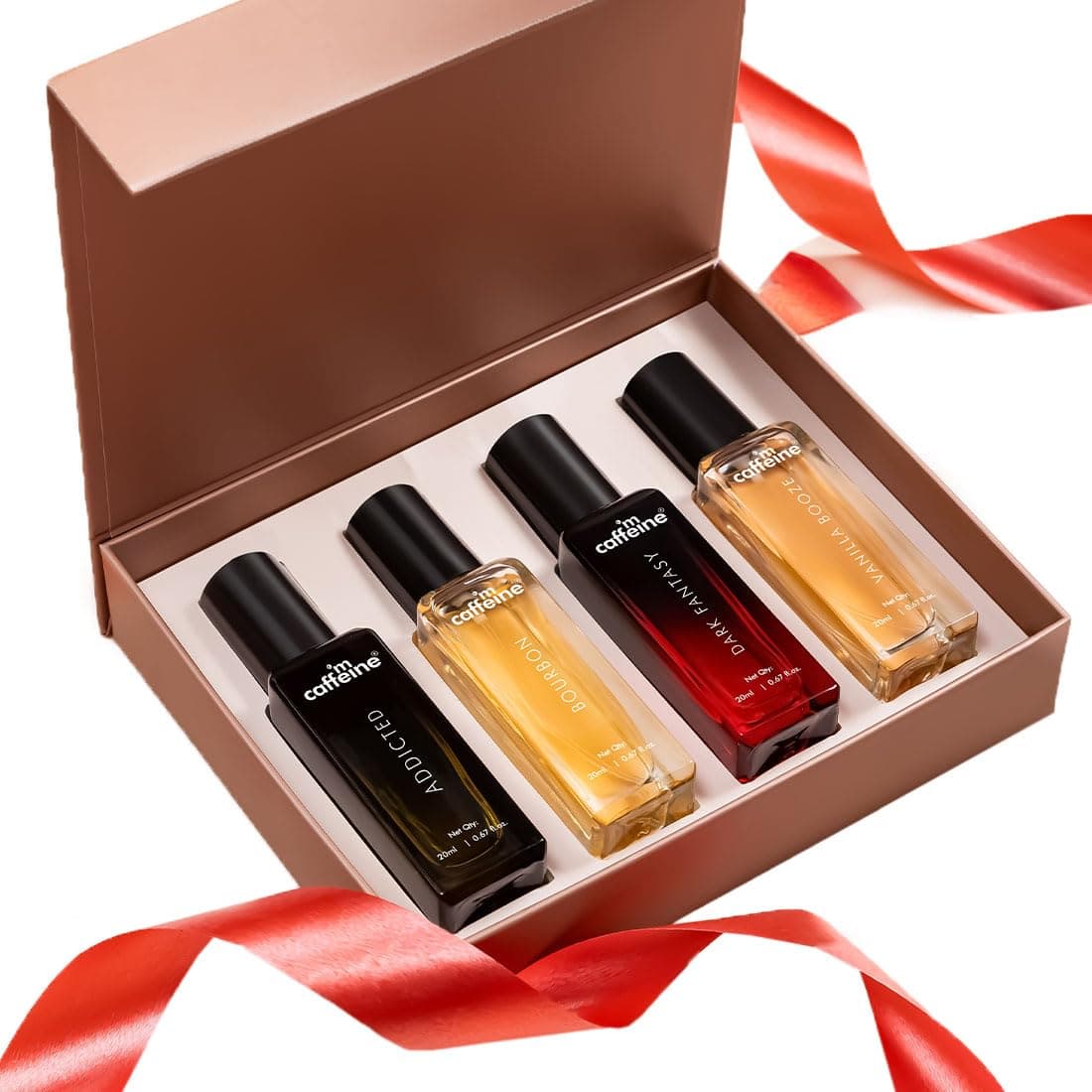 mCaffeine The Addiction Collection Perfume Gift Kit Set for Women & Men | Premium Fragrances - 20ml x 4 | Gift Set For Special Occasions | Long Lasting Perfume Set | Birthday Gift Kit