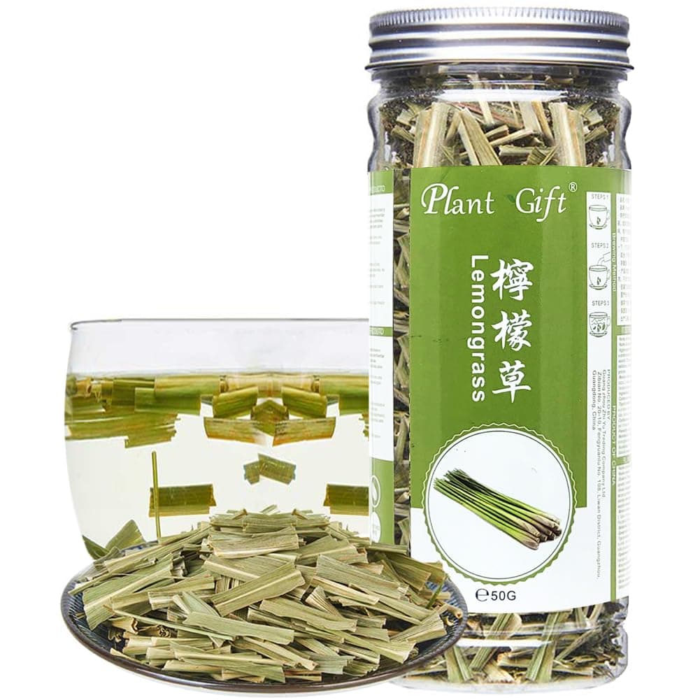 Plant GiftLemongrass Tea, 柠檬草 Loose Leaf Herbal Tea Citronella, Dried Lemongrass Cut 50G/1.76oz