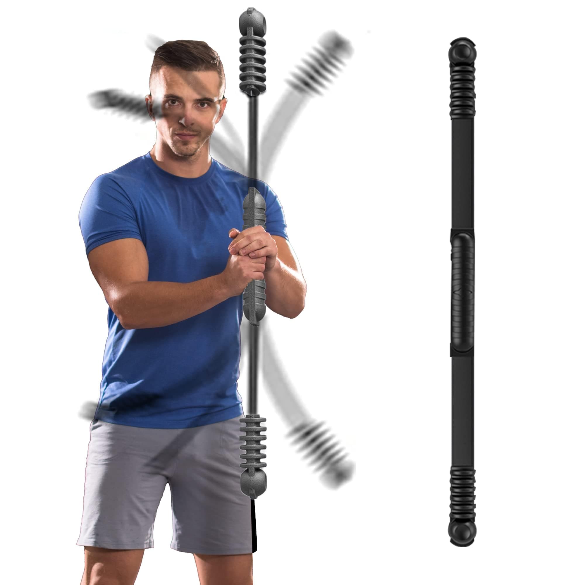 Fitness Bar for Workout,Elastic Exercise Bar, Vibration Shake Weight Stick,Body Physical Therapy,Core Strength Training,Arm Shoulder Stretch At Home Gym.