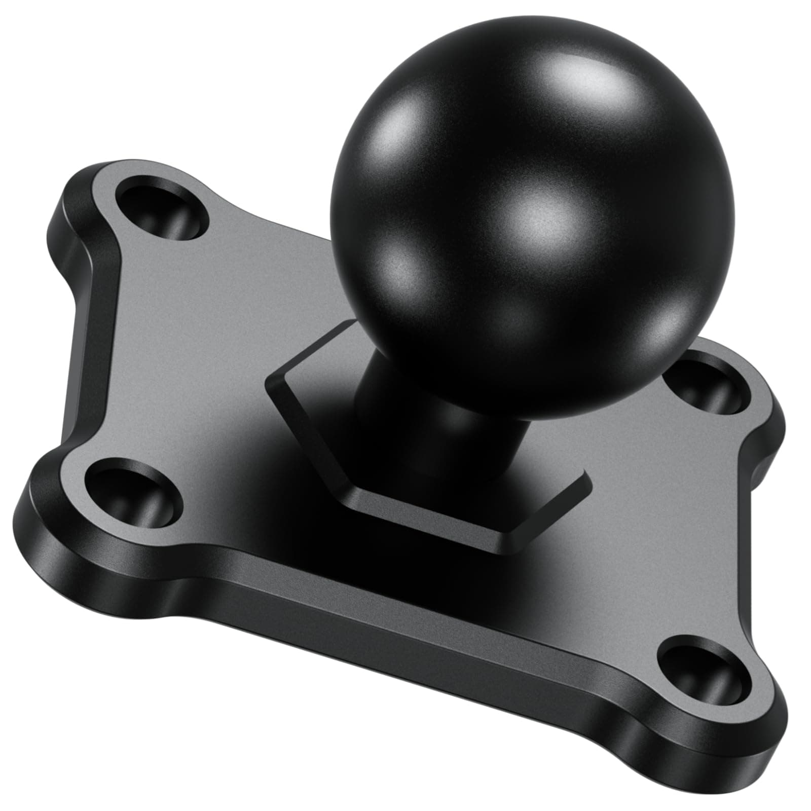 BRCOVAN 1'' Ball Mount Base with Aluminum Alloy 4-Hole AMPS Square Plate Compatible with RAM Mounts B Size 1 Inch Ball Double Socket Arm