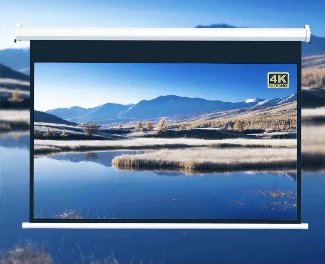 120'' 16:9 Motorized Projector Screen - Indoor and Outdoor Movies,Electric Screen Projection W/Remote Control(View Size:265x149cms)