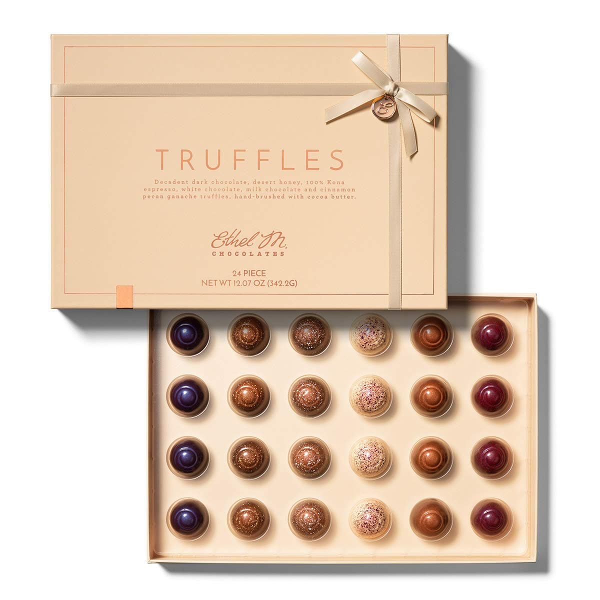 Ethel M Chocolates 24 Pc Chocolate Truffle Collection - Chocolate Box Luxury Selection, Premium Assorted Sweet Tooth Gift for Holiday and Easter - Chocolate Box Gourmet Truffles, Sweet Treat