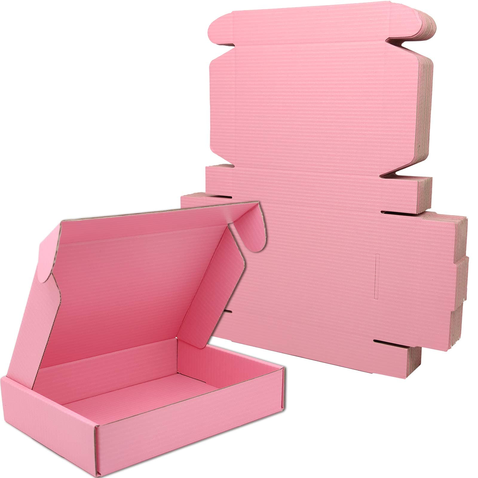 Small Pink Shipping Boxes for Small Business Pack of 25 - 8x5.5x1.6 inches Cardboard Corrugated Mailer Boxes for Shipping Packaging Craft Gifts Giving Products