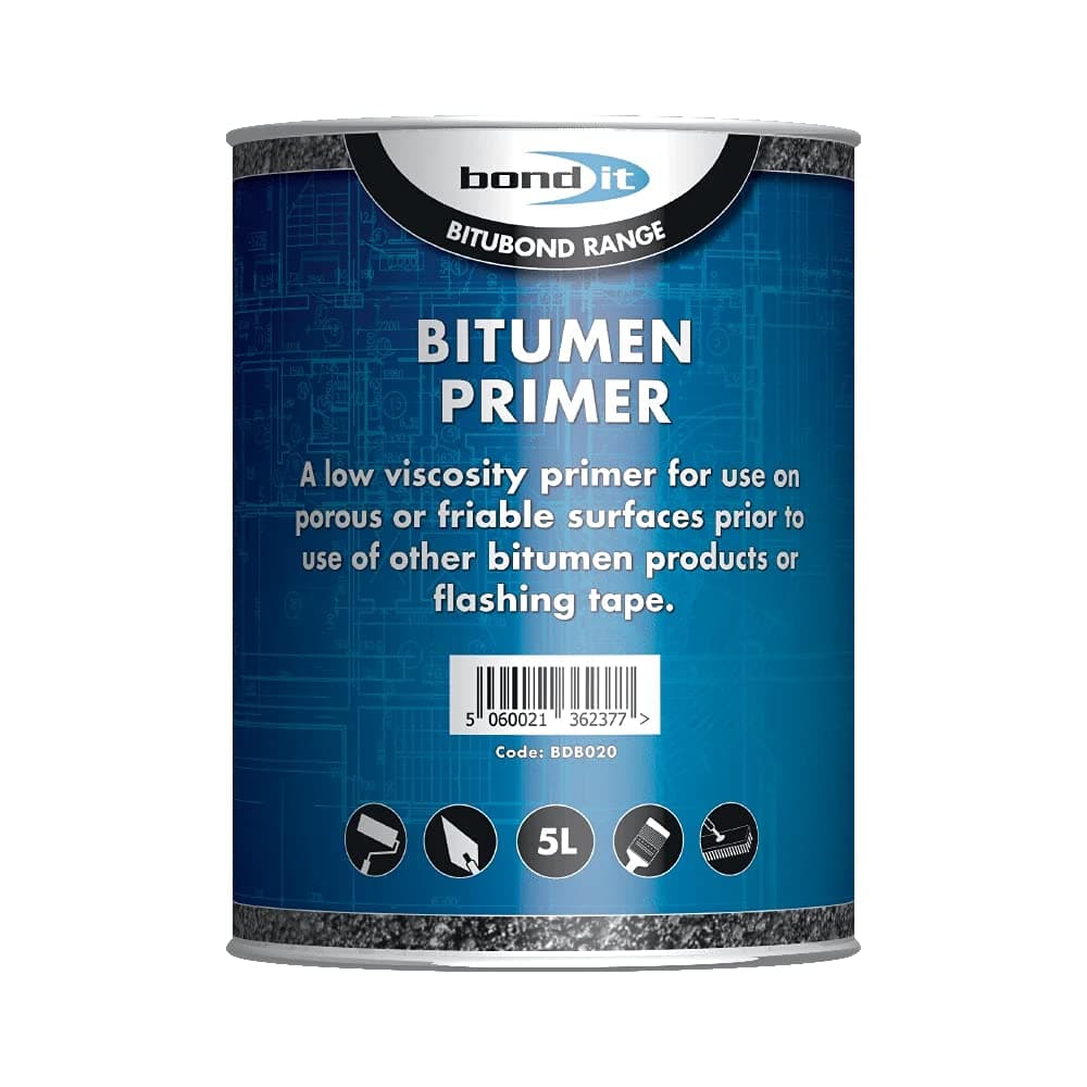 Bond-It Bitubond BDB020 Bitumen Primer (5 Ltr) - Seals, Waterproofs and repairs leaking wood, concrete, asphalt or steel roofs. by Bitubond