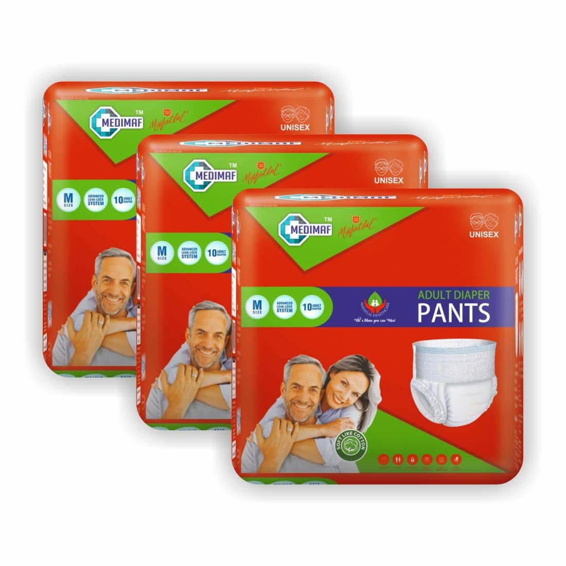 MEDIMAF by Mafatlal Adult Diapers Pants - 30 Count (Medium) HPCADPM_30U