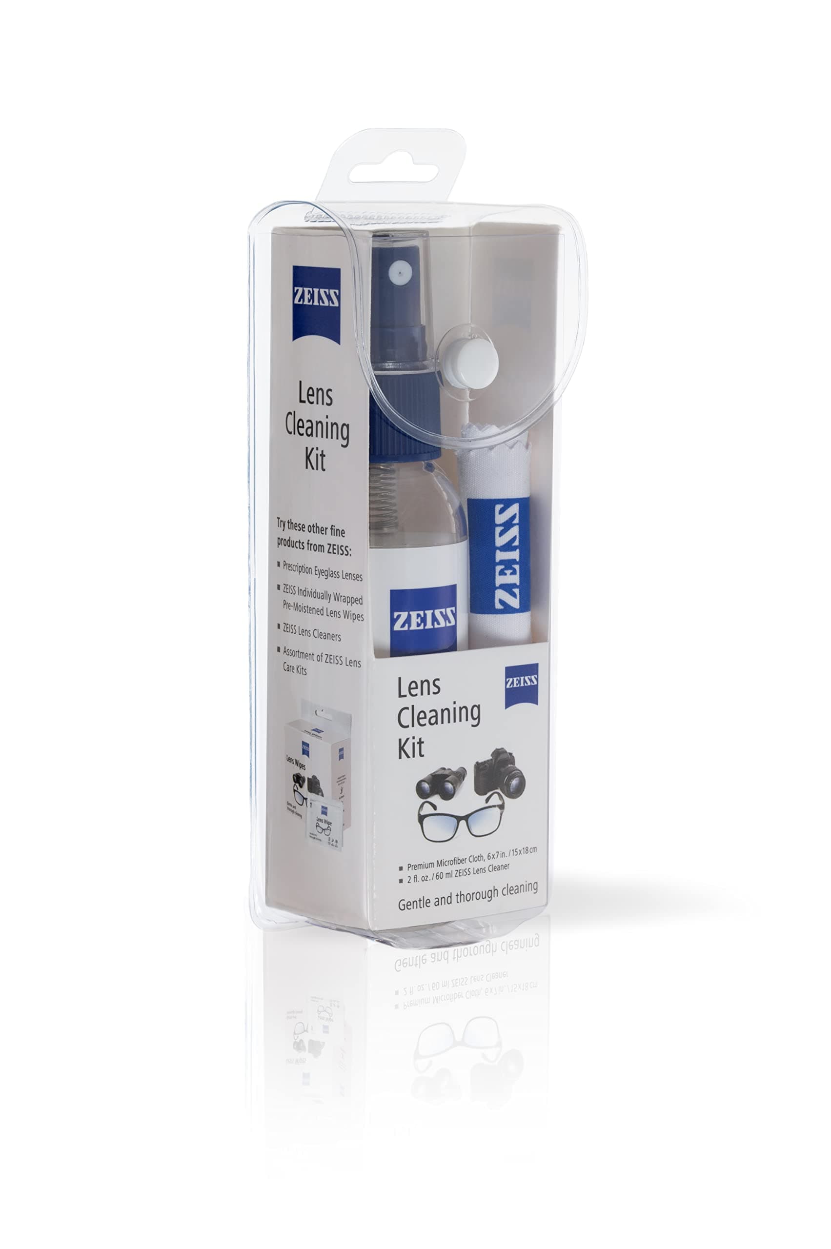 ZEISS 2oz Spray and Microfiber Lens Cleaner Care Kit for Coated Lenses, Binoculars, Scopes, Cameras, and Glasses, 1-Pack