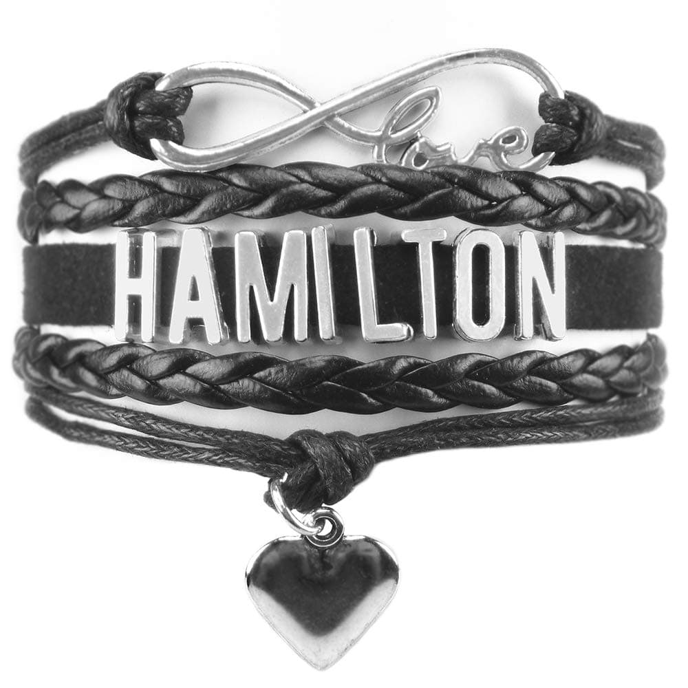 PHASSIONAlexander Hamilton Bracelet - Black Adjustable Wrap With Infinity Love Charm Jewelry