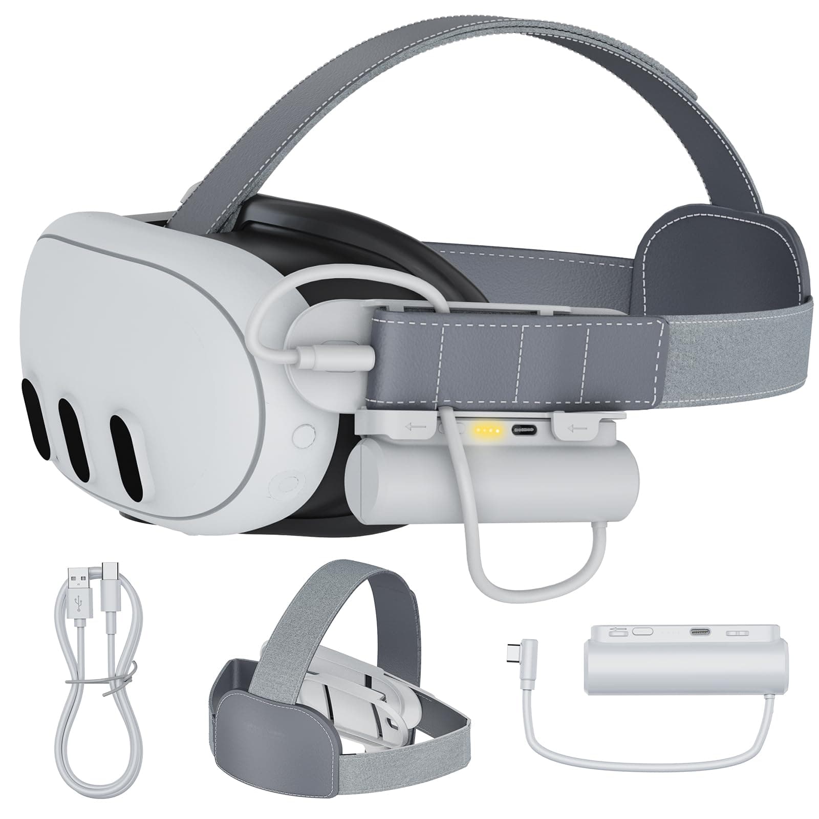 5000mAh Battery Head Strap for Meta Quest 3,TanReginal Adjustable HeadStrap with Lightweight Battery Pack for Oculus Quest 3 Accessories - Extended Playtime 2-3H & Charging Indicator