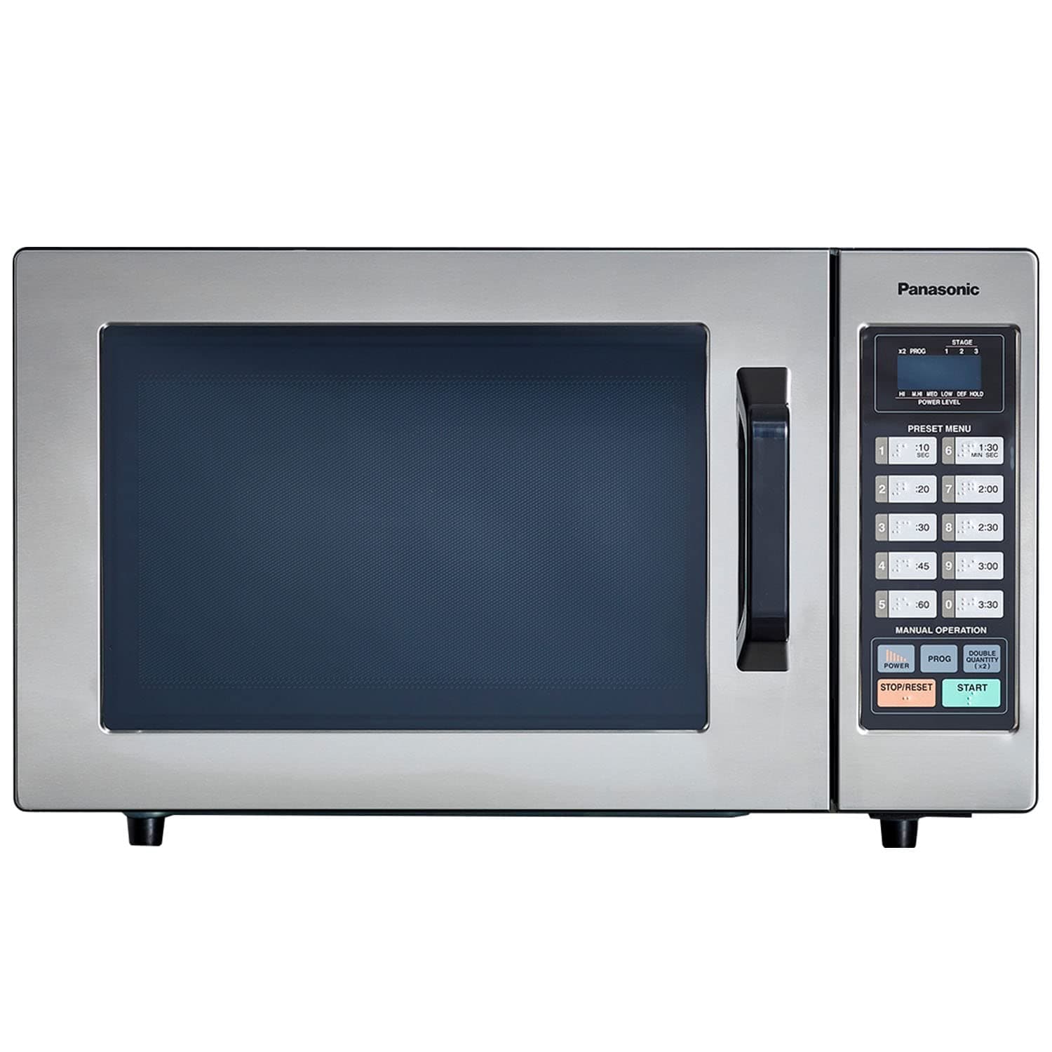 NE-1054F Compact Light-Duty Countertop Commercial Microwave Oven with 10 Programmable Memory and Touch Screen Control, Countertop Microwave Oven, 1000W, 0.8 Cu. Ft, Stainless Steel