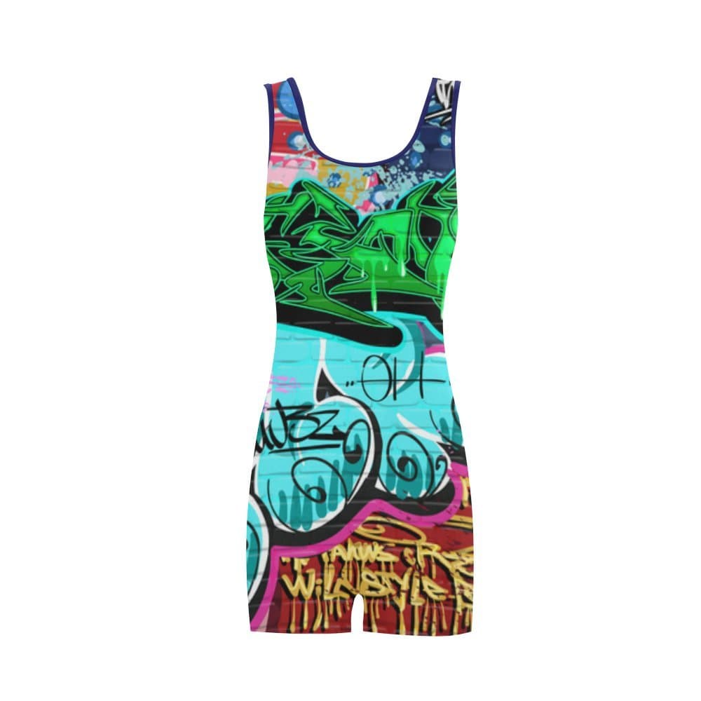 Women's Graffiti Pop Art BoyLeg One Piece Swimsuit Swimwear Tankini