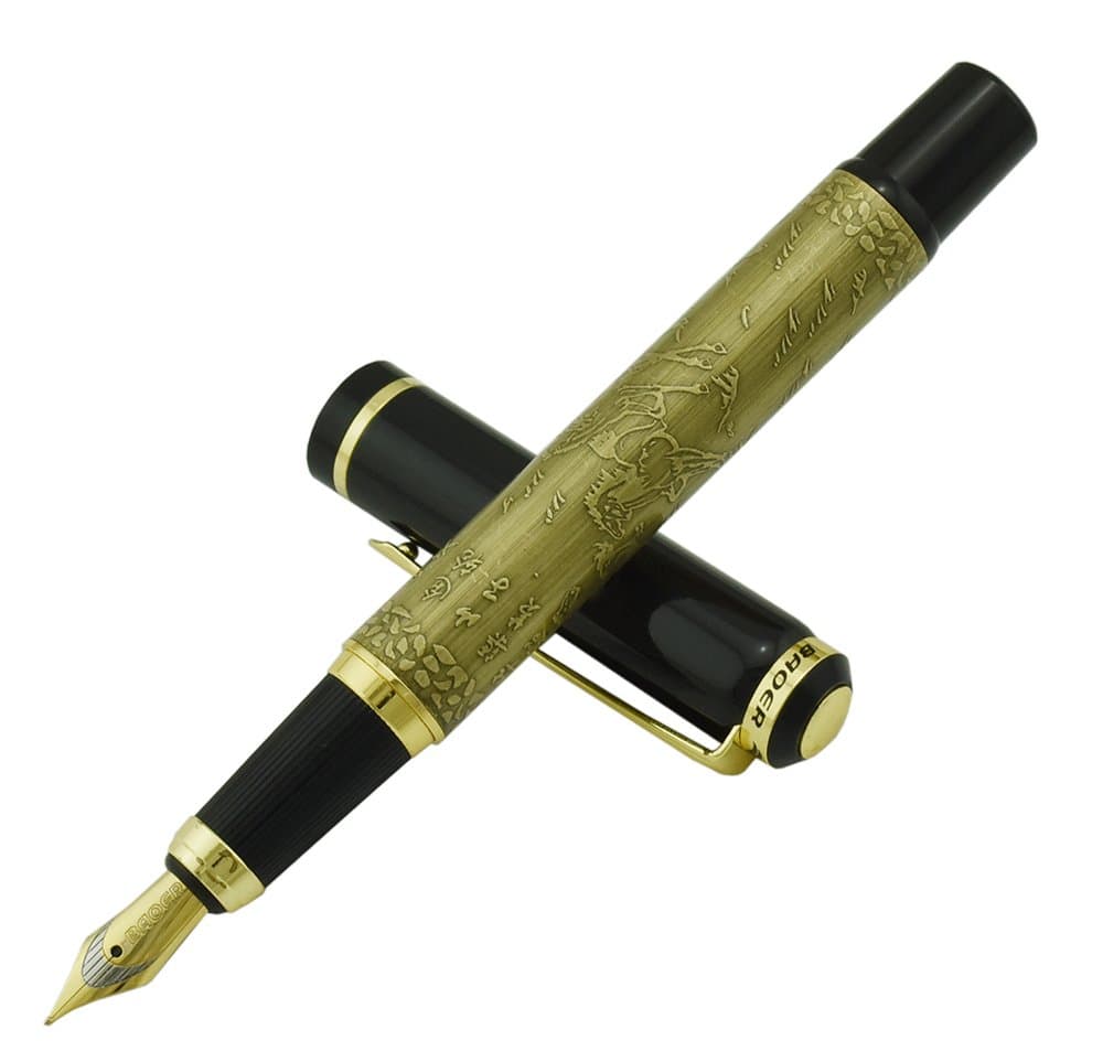 AKORD Luxury Chinese House Calligraphy Fountain Pen - Bronze
