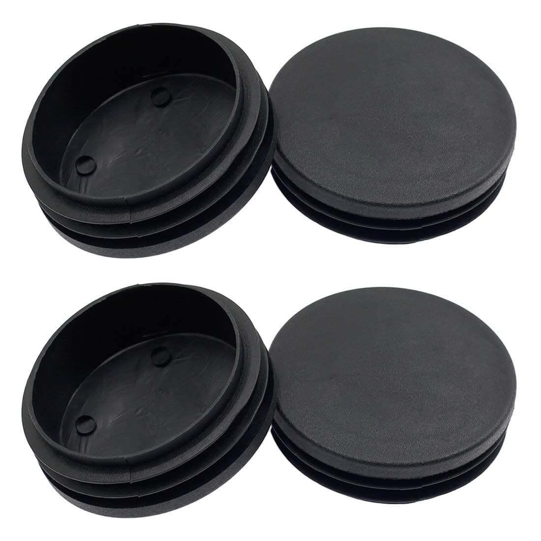 4PCS 76mm (3 Inch) Round Plastic Plug, Round Black Plastic End Cap, Pipe Tubing End Cap, Furniture Finishing Plug Fits for 2 11/16" to 2 7/8" ID Tubing