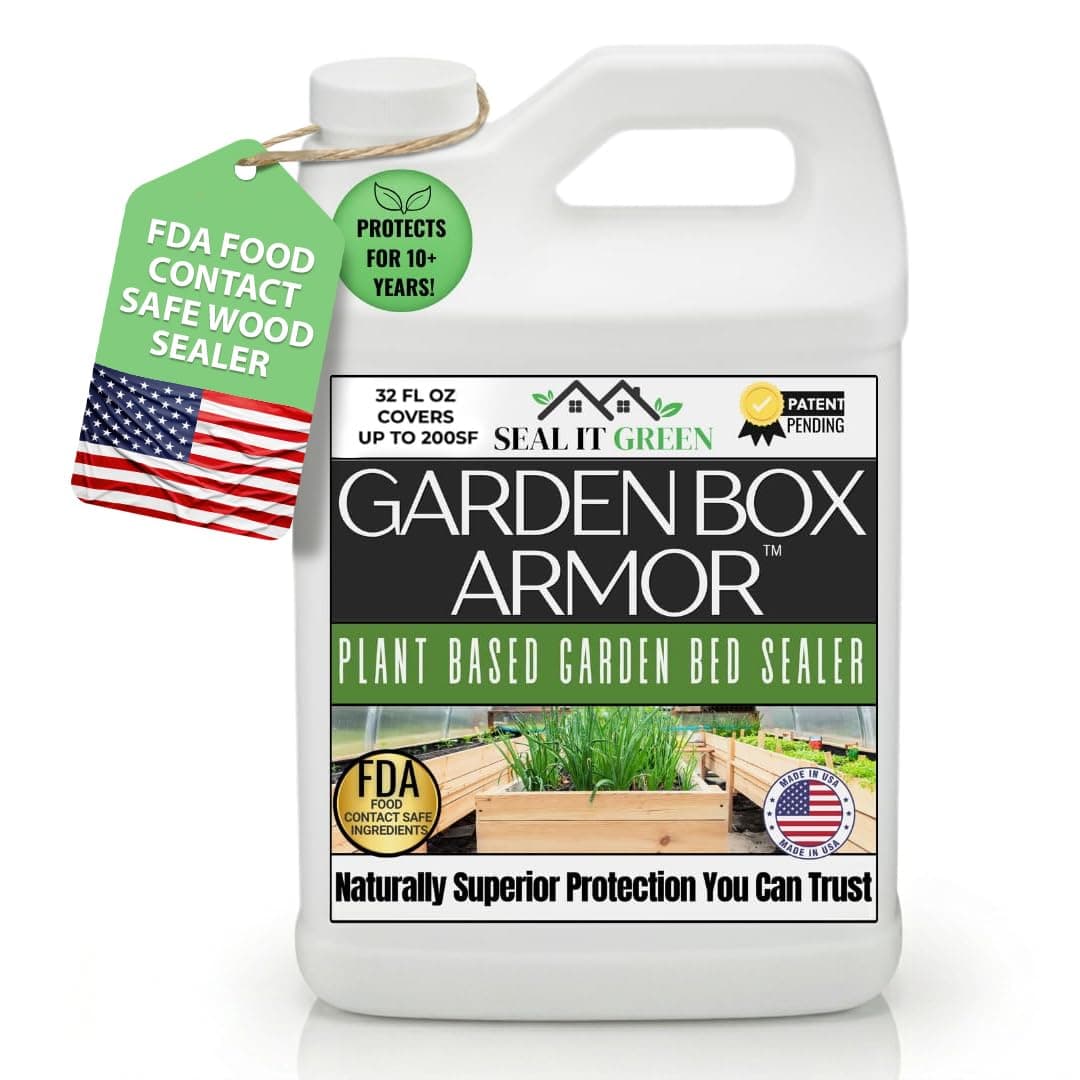 - Garden Box Sealer | FDA Food Contact Safe Plant-Based Wood Sealant for Raised Bed, Planter & Pet House. Protects All Wood Types from Water & Weather Damage |