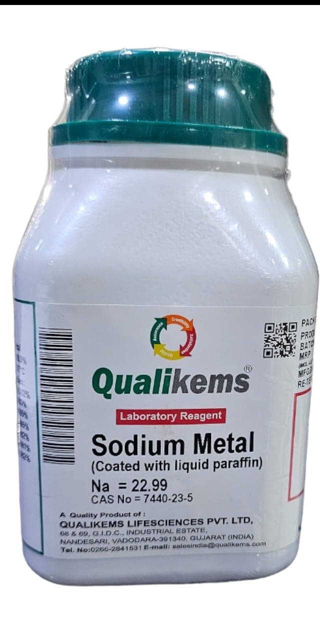 Sodium Metal, Bar 100Gms (Coated With Liquid Paraffin)