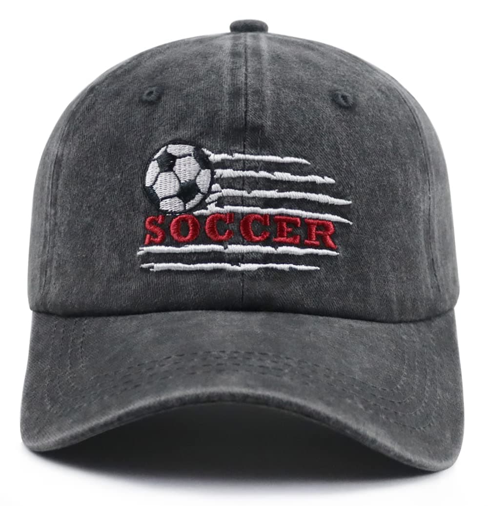 Soccer Hat for Men Women, Funny Adjustable Cotton Embroidered Sport Baseball Cap