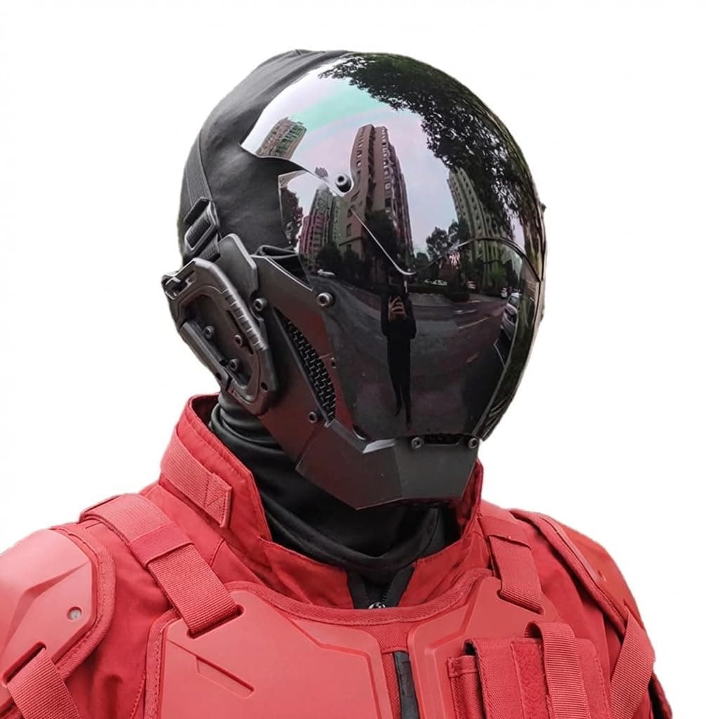 KYEDAY Punk Mask Cosplay for Men, Cosplay Halloween Mask Fit Party Music Festival Accessories