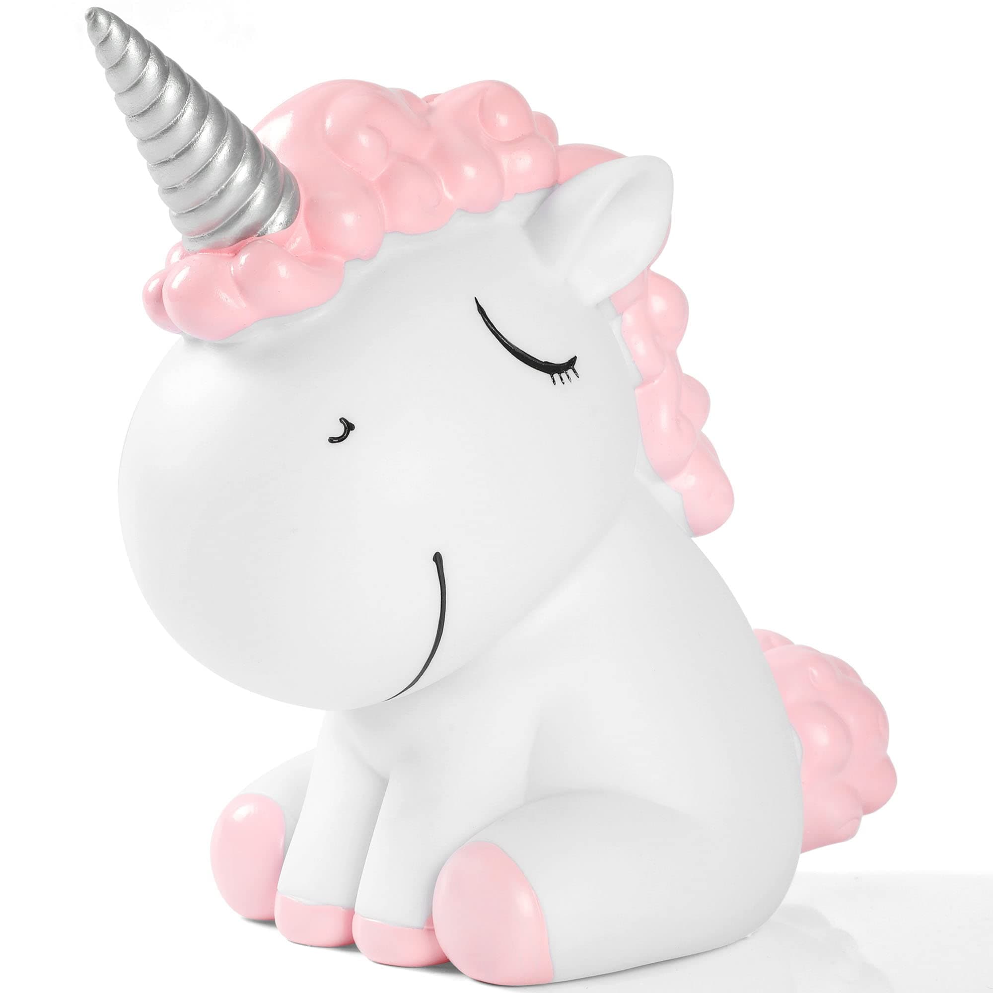 LANKINUnicorn Piggy Bank for Girls,Plastic Coin Bank,Unbreakable Money Bank with Mouth,Cute Pink Piggy Bank for Kids,First Money Box for Adults,Best Birthday Gifts Home Decoration