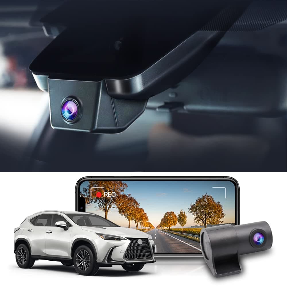 4K Dash Cam Front and Rear, 128GB Card, 2160P+1080P UHD Video, Built-in WiFi and APP, OEM Style Suitable for 2023 2024 Lexus RX (Model B), Loop Recording, G-Sensor, Night Vision, Plug&Play