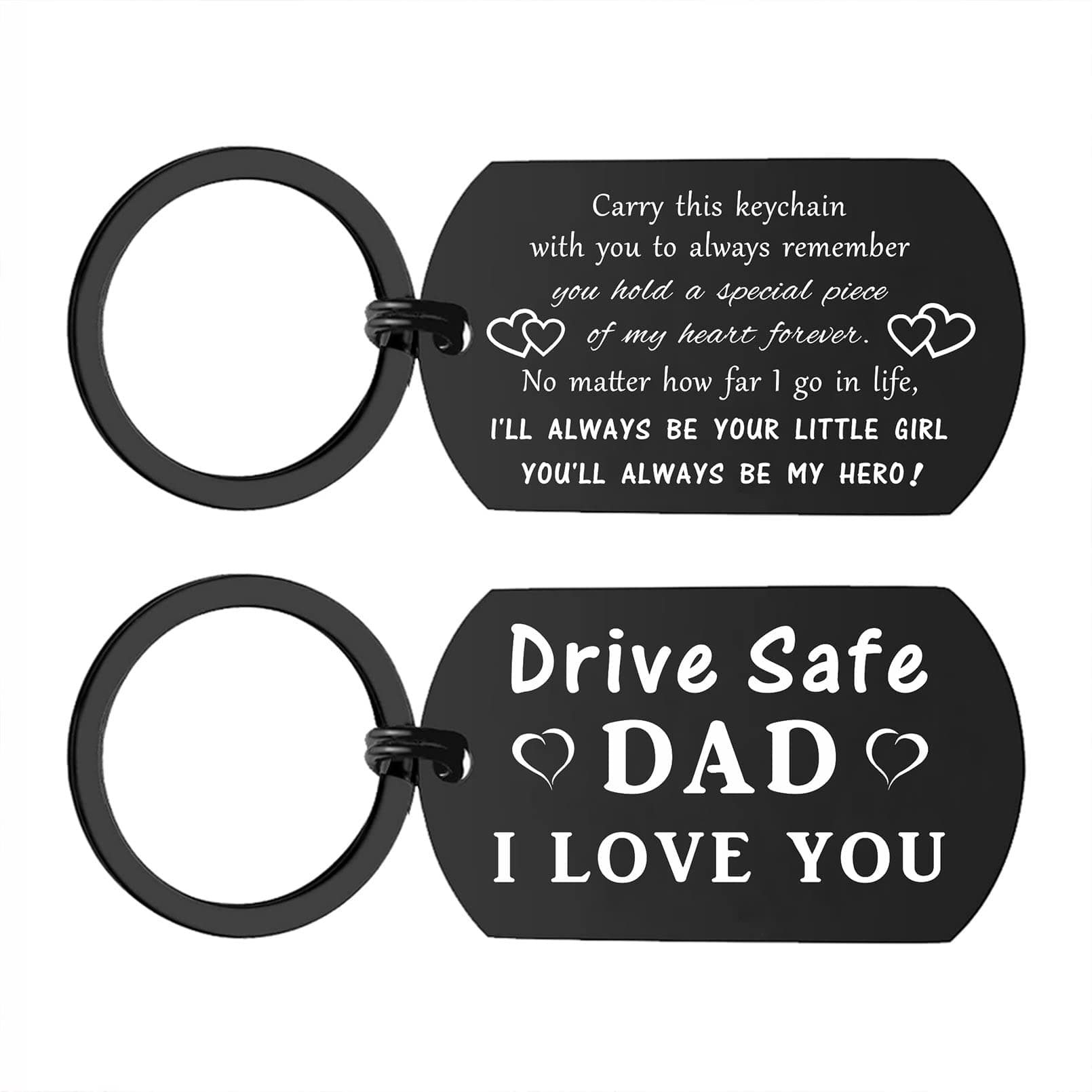 Dad Gifts for Fathers Day, Drive Safe I Love You Dad Keychain from Daughter Son, Daddy Birthday Gift Ideas Christmas