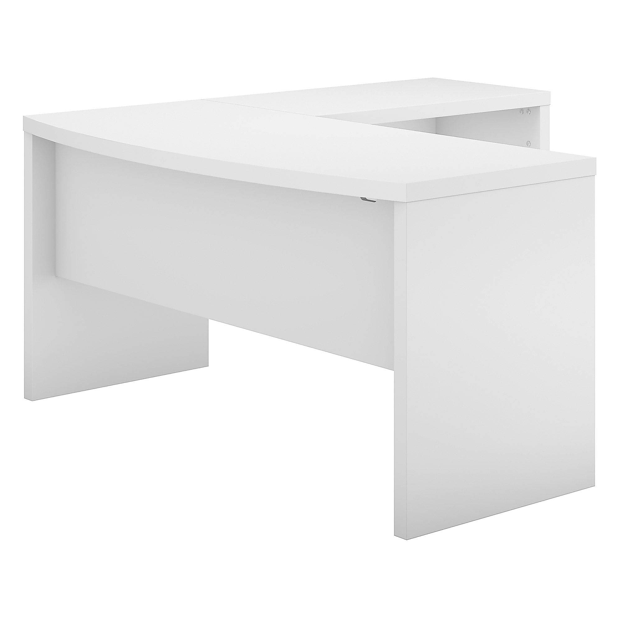 Bush Business Furniture Echo L Shaped Bow Front Office Desk in Pure White, Modern Computer Table for Home or Professional Workspace