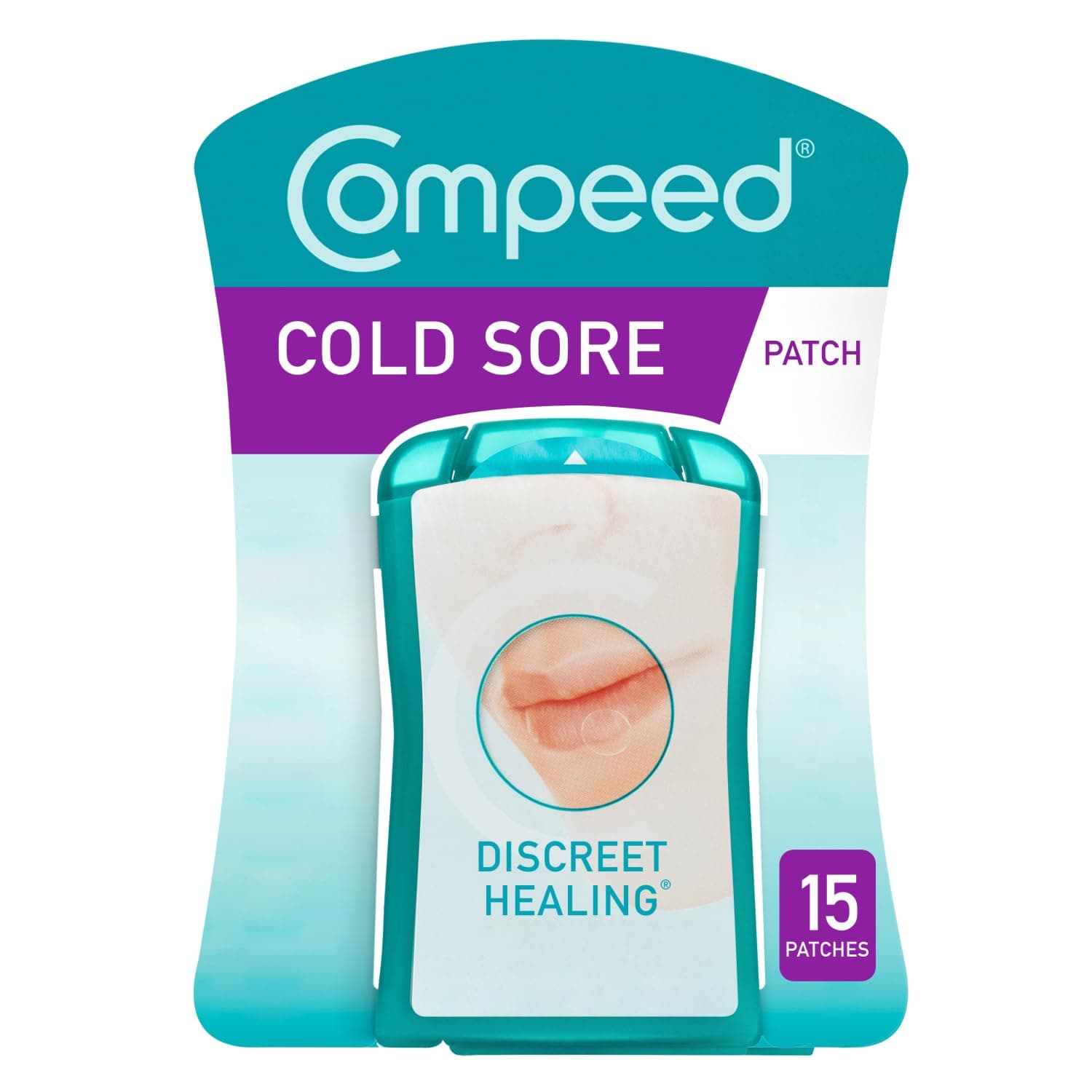 Hydrocolloid Cold Sore Treatment Patches (15 Invisible Plasters for Cold Sores) - 12 Hours Protection from Water, Bacteria & Viruses - Discreet, Easy to Apply Patches with Patch Applicator