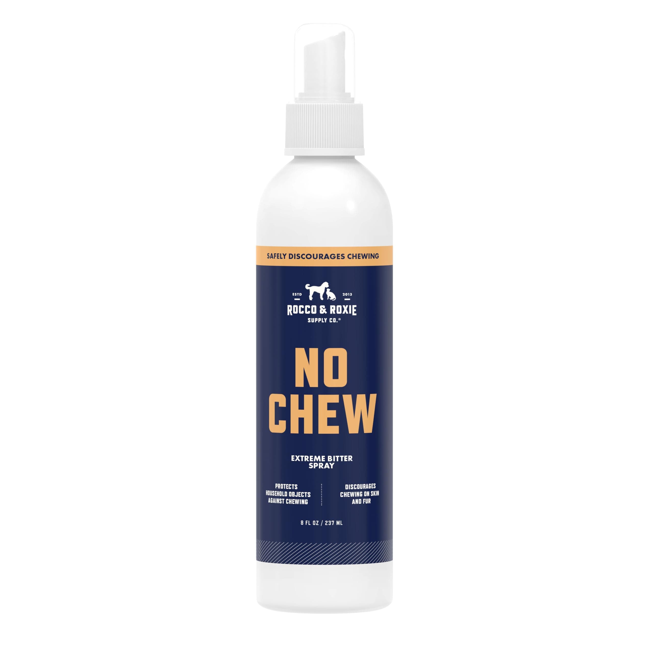 Rocco & Roxie No Chew Spray for Dogs, Bitter Dog Training Aid, Alcohol-Free Puppy Deterrent Formula with Calming Copaiba Oil, Safe Anti-Chew Solution for Skin, Furniture, Wounds & Plants - 8 oz