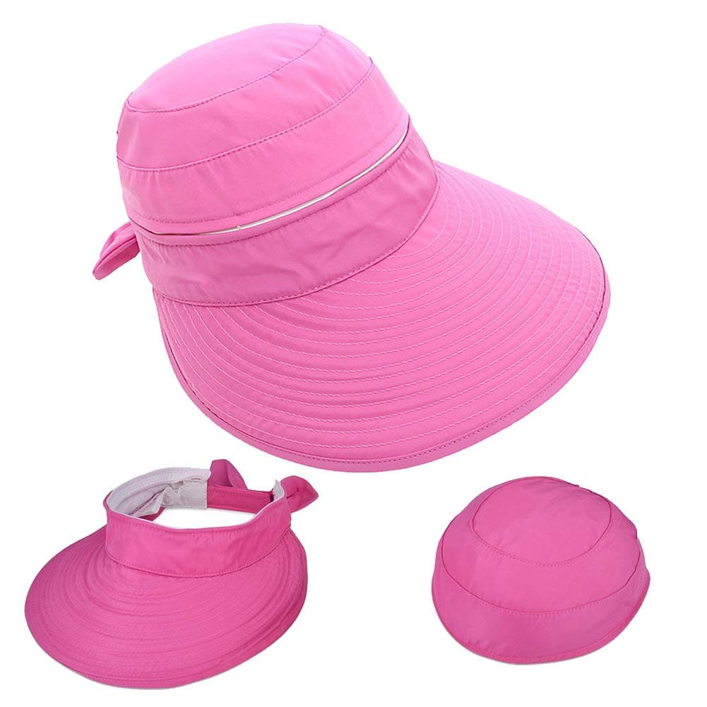 Lobeve Sun Hats Women Wide Brim Cap UV Protection 2 in 1 Summer Beach Visor