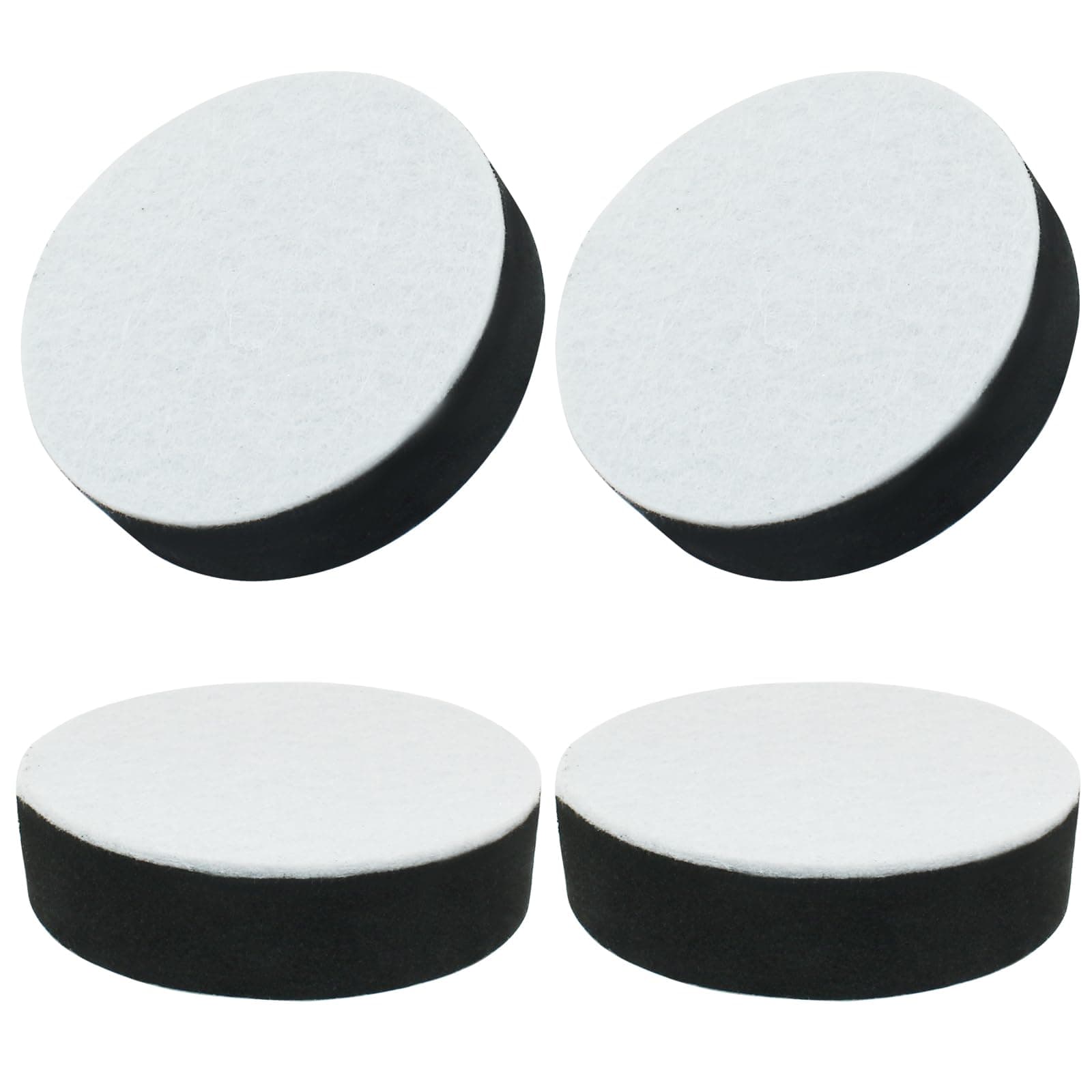 4 Pcs Round Furniture Bed Risers, Self-Adhesive Sofa Tables Risers Adds 1/2" Height with Felt Pad (Black, 2.56" Width)
