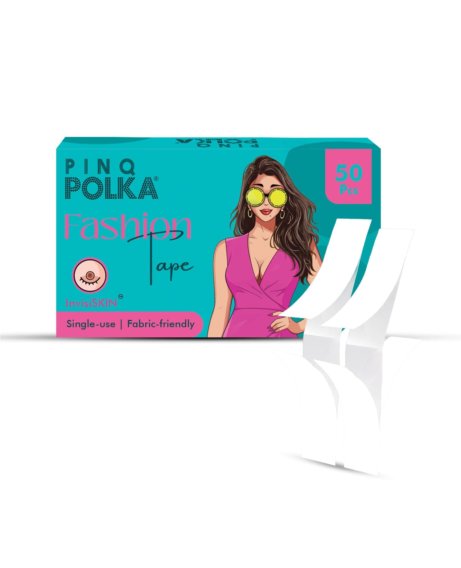 PINQ POLKA Premium Double Sided Fashion Tape for Invisible Clothing to Hold Your Cloths Securely Against Your Skin or Undergarment