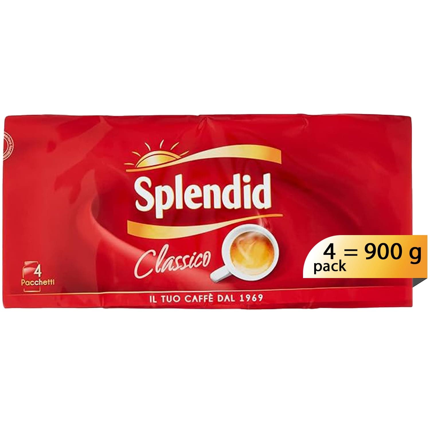 "Classico" Ground Coffee 4 x 225 Bricks Grams, Total 900 Grams