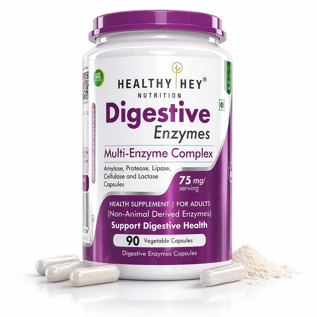 HealthyHey Nutrition Digestive Enzyme - Multi-Enzyme Complex -Support Digestive Health - 90 Vegetable Capsules