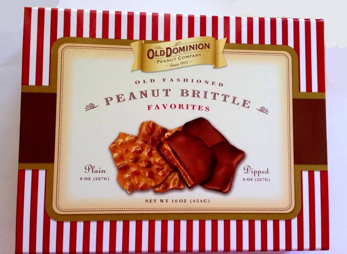 Old Dominion Peanut Company Old Fashioned Peanut Brittle Chocolate Dipped 16 Oz.