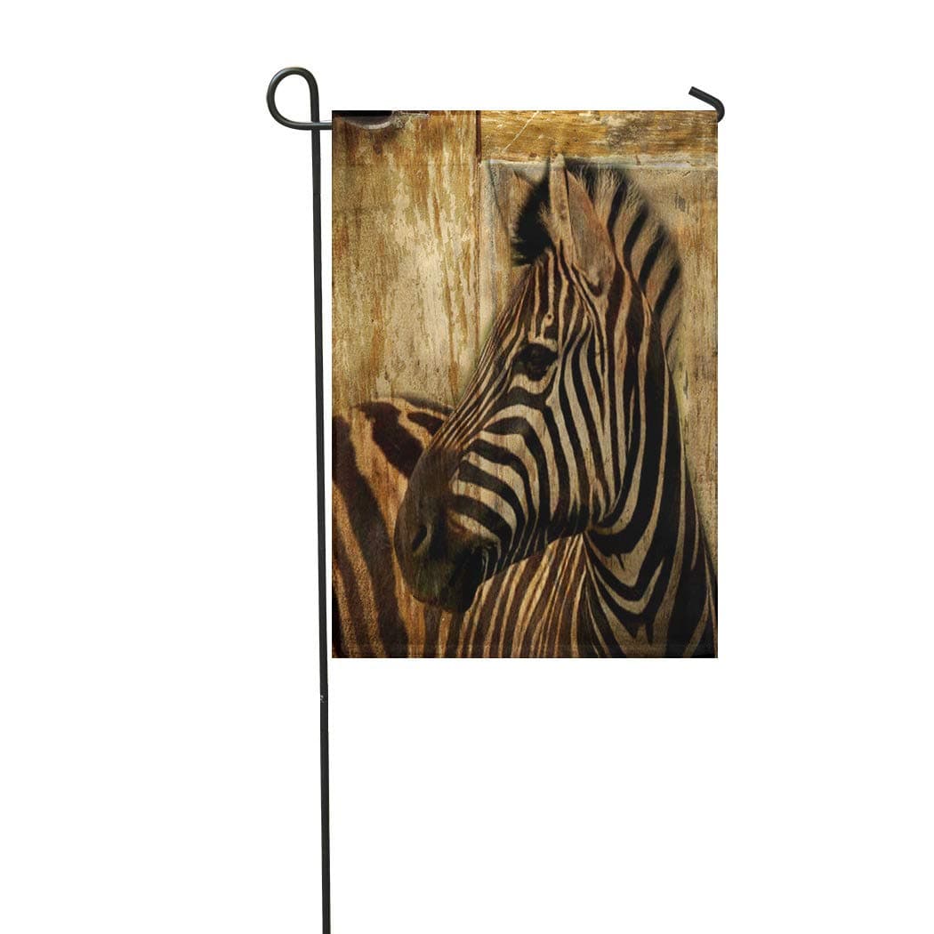 Double Sided Garden Flag 12"x18" Wild Rustic Africa Safari Animal Zebra LifeSoft Durable Outdoor Banner Courtyard Lucky Corridor Decoration