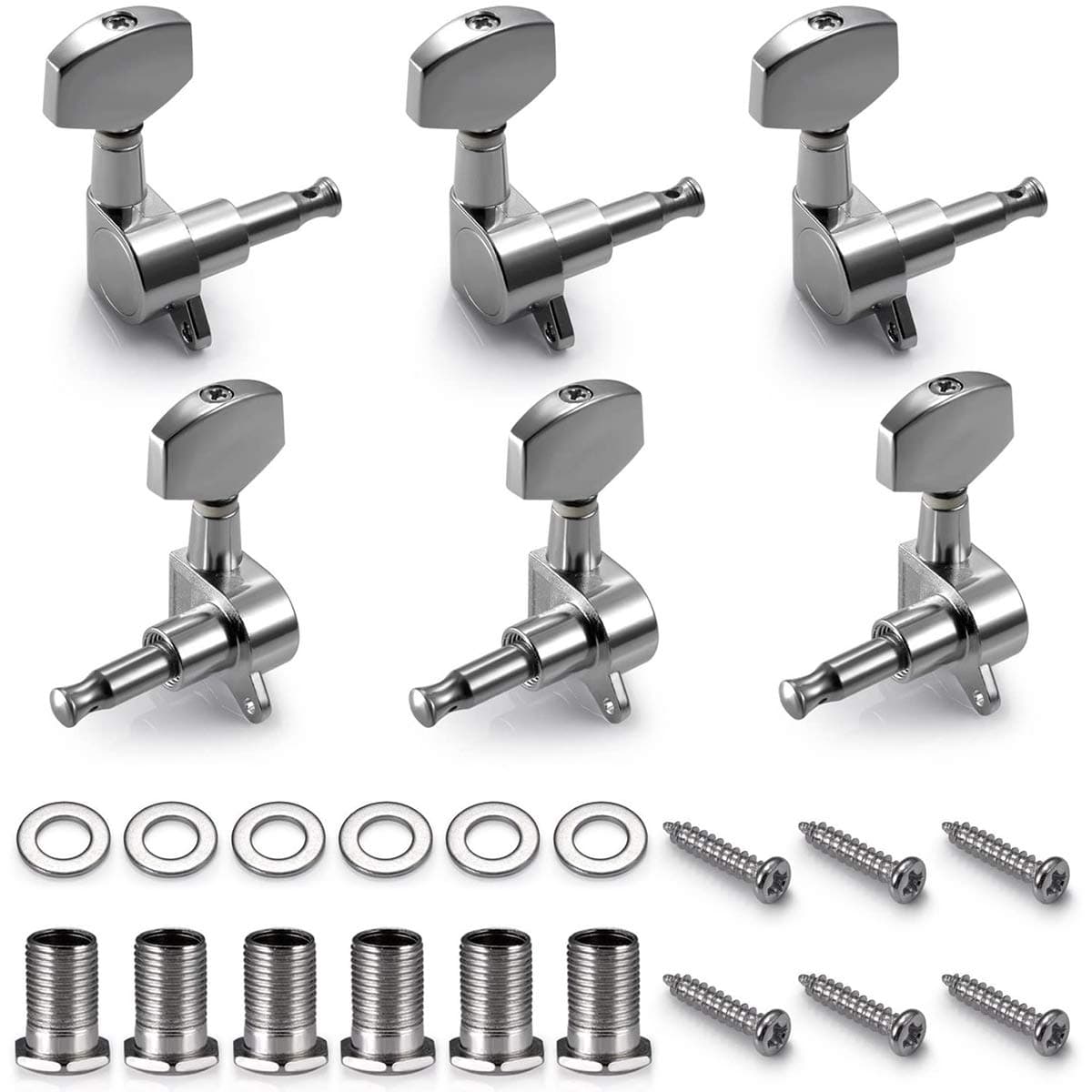 6 Pieces 3L 3R Acoustic Guitar Tuning Pegs Machine Head Tuners, Knobs Tuning Keys, Guitar Parts, Acoustic Guitar Tuning Pegs Machine Head Tuners Guitar Parts anti-rust for Acoustic or Electric Guitar