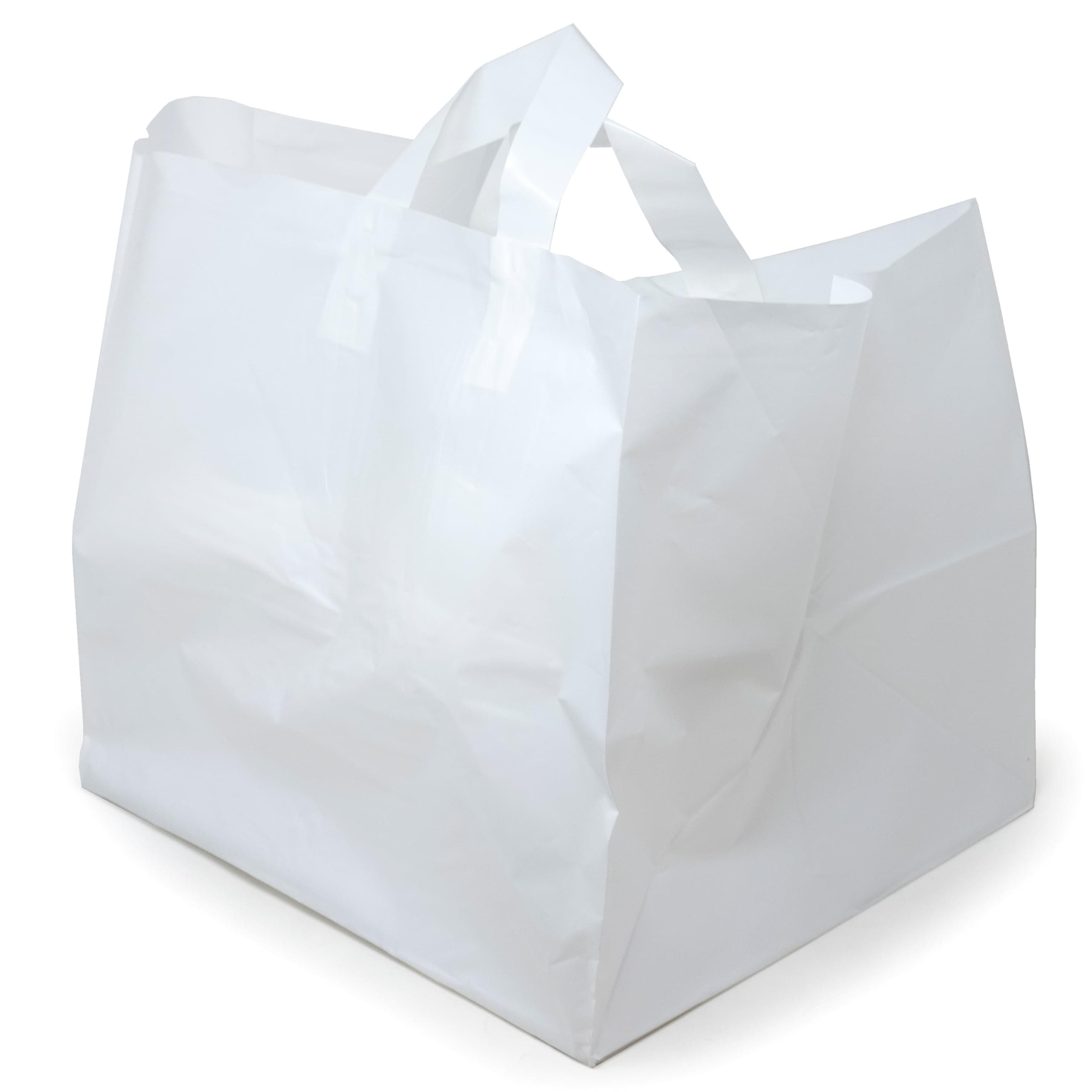 Glopack SLNLWTTD Half Tray Bag with Soft Loop Handle, 12" Length x 14" Width (Case of 200)