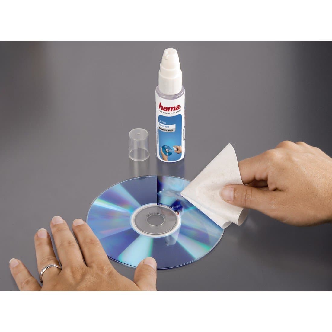 Hama CD/DVD Repair and Cleaning Kit With Repair Paste, Polishing Pad & Cleaning Fluid/Shell