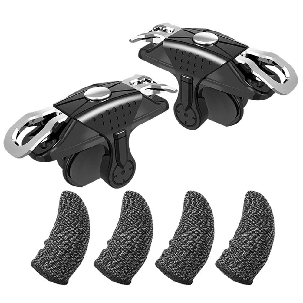 katy-sunny X10 Controller and Finger Sleeve Sets for iPhone Android PUBG Trigger Sensitive and Fast Shoot with 4 Pieces Gaming Cover