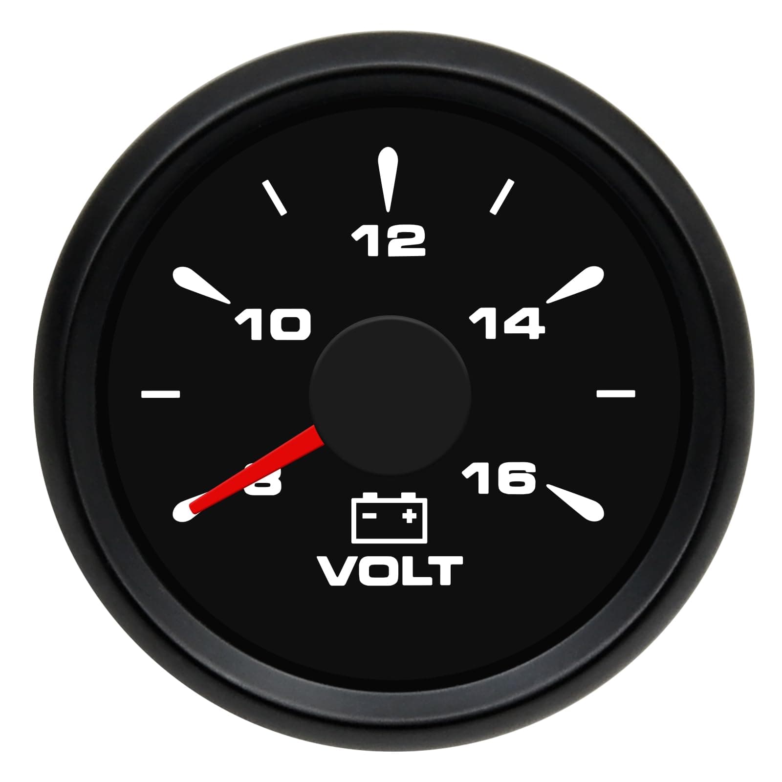 Geloo 52mm Marine Voltage Gauge 8-16 Volt Meter Gauges Boat Car Voltmeter Gauge Set with 7 Colors Backlight Waterproof Voltmeter Gauges Indicator 9-32V