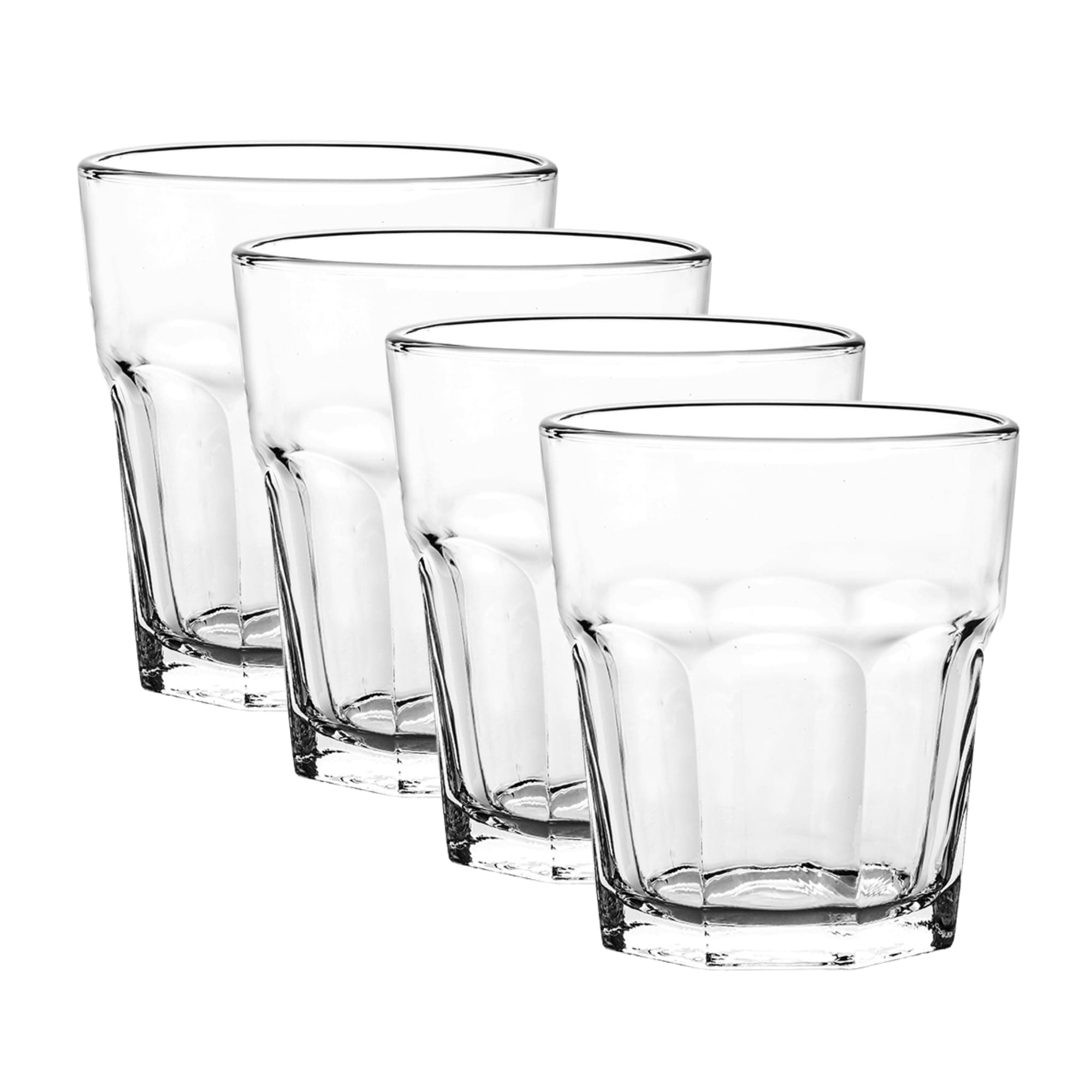 Cristar Lisboa Rocks Glasses, Set Of 4 Classic Everyday Drinking Glasses, 12oz Cups For Kitchen, Dishwasher-Safe, Lead-Free, Ideal For Water, Juice, Whiskey, And Cocktails. Made In Columbia.