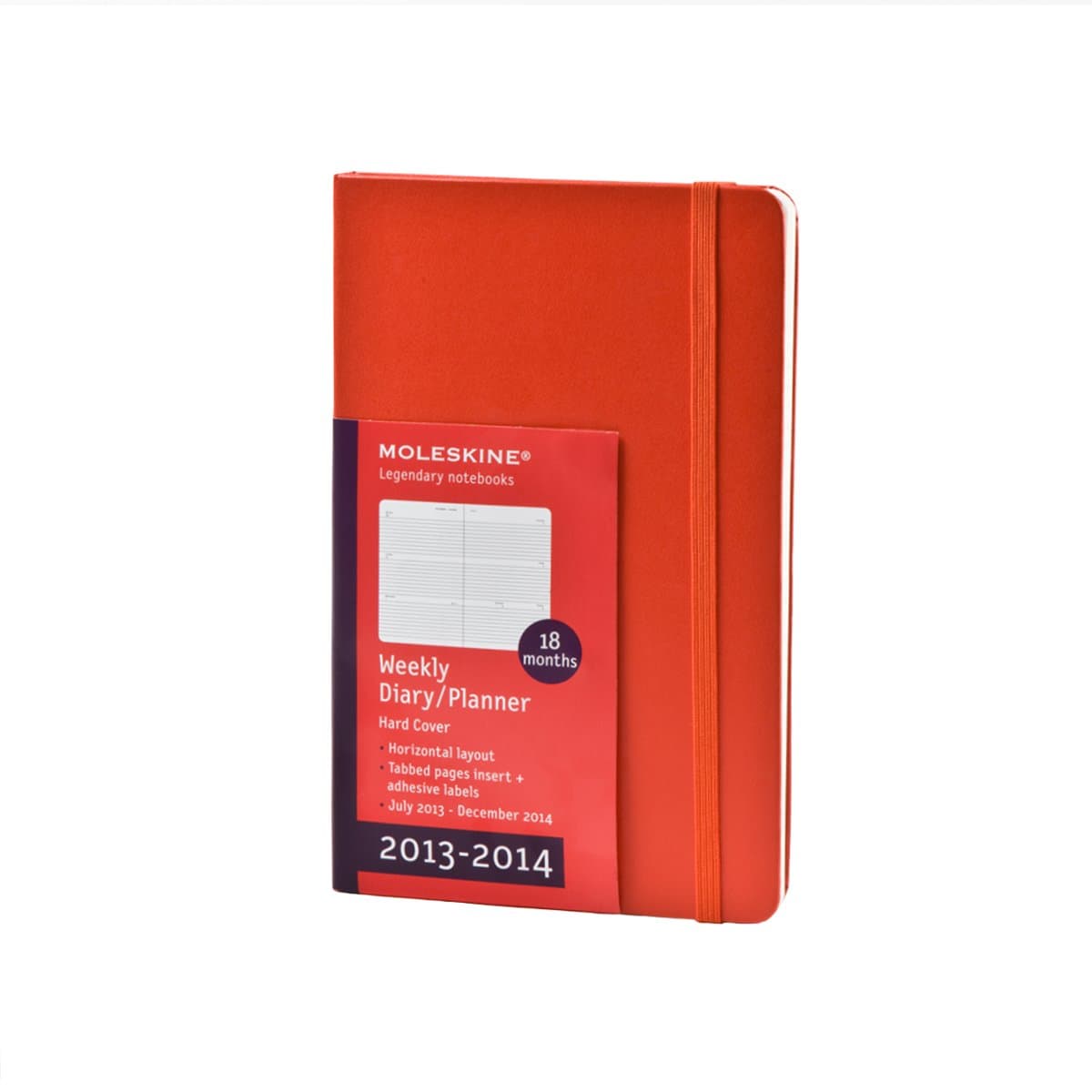 Moleskine 2013-2014 Weekly Planner, Horizontal, 18 Month, Pocket, Red, Hard Cover (3.5 x 5.5)