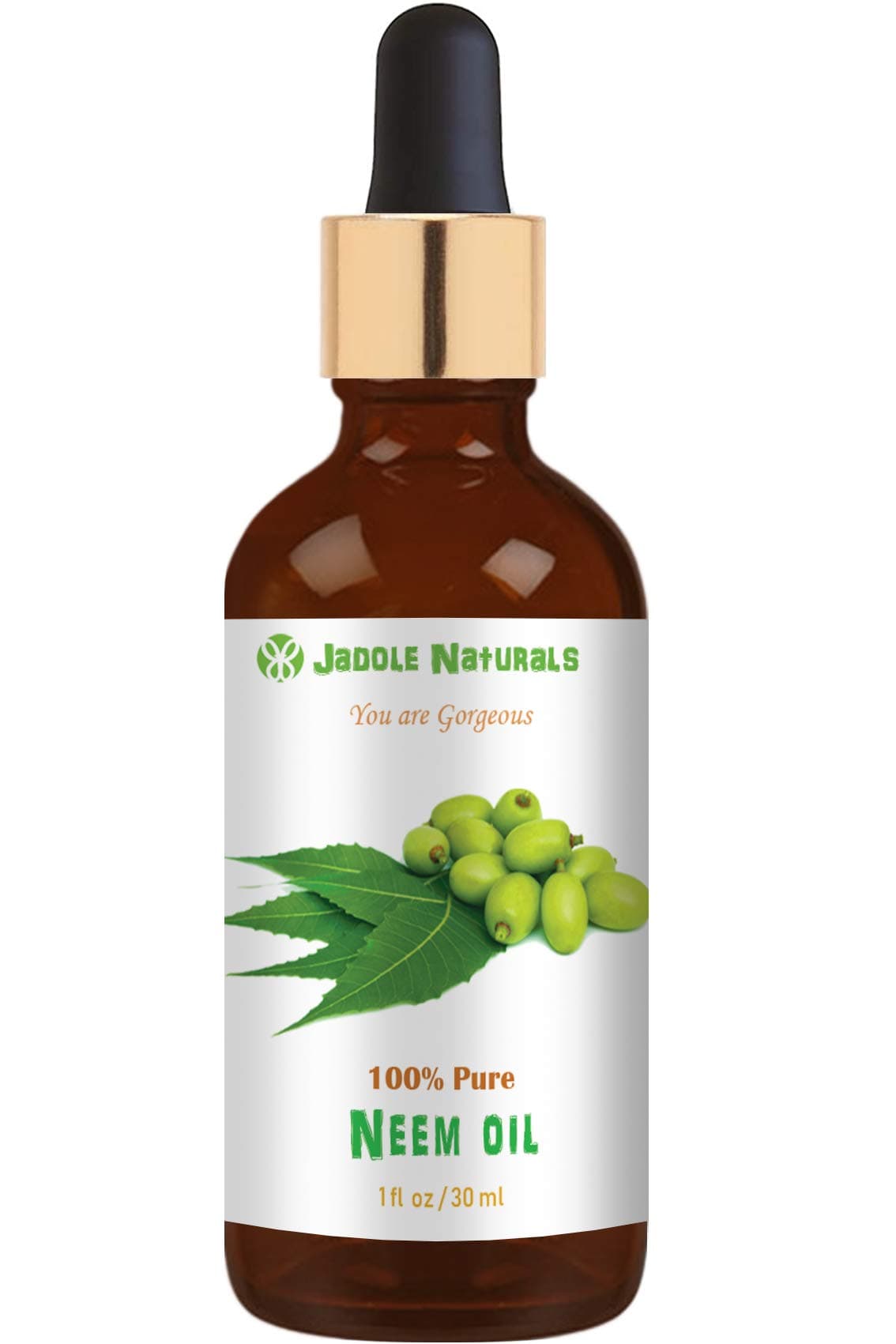 Jadole NaturalsNeem Oil 30ml Organic and Wild Crafted Pure for Skincare and Hair USDA Certified