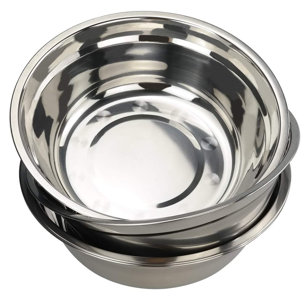 Large Stainless Steel Mixing Bowls/Metal Prep Bowls, 10-Inch, Pack for 4